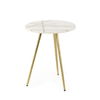 Vivienne   White Marble with Antique Gold Metal Round Small Side Table, Side & End Table by Mercana, 16" length x 16" width x 19" height thumbnail 1