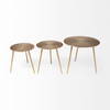 Reva III (Small) 16L x 16W Gold Round Top Cast Aluminum Accent Table, Side & End Table by Mercana, 16.25" length x 16.25" width x 17" height thumbnail 3