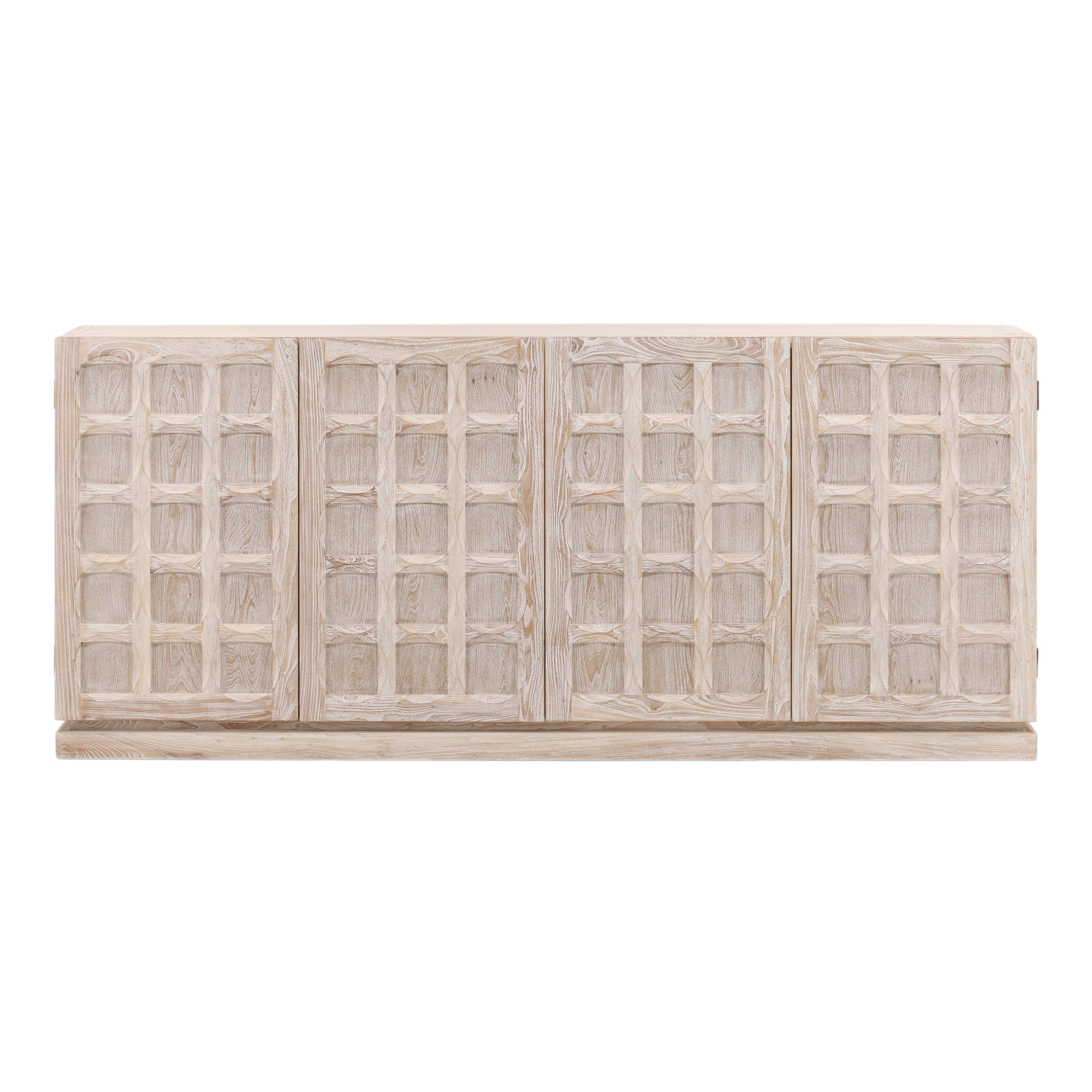 Harrison Sideboard Whitewash, Sideboards & Buffet by Dovetail, 86.5" width x 37.25" height x 18.1" depth View 2