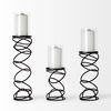 Omega II Medium Black Metal Stacked Ring Table Candle Holder thumbnail 3