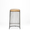 Seagram Backless 30.5in Seat Bar Stool | Brown Wood with Black Metal, Counter & Bar Stool by Mercana, 20" length x 18" width x 30.5" height thumbnail 3
