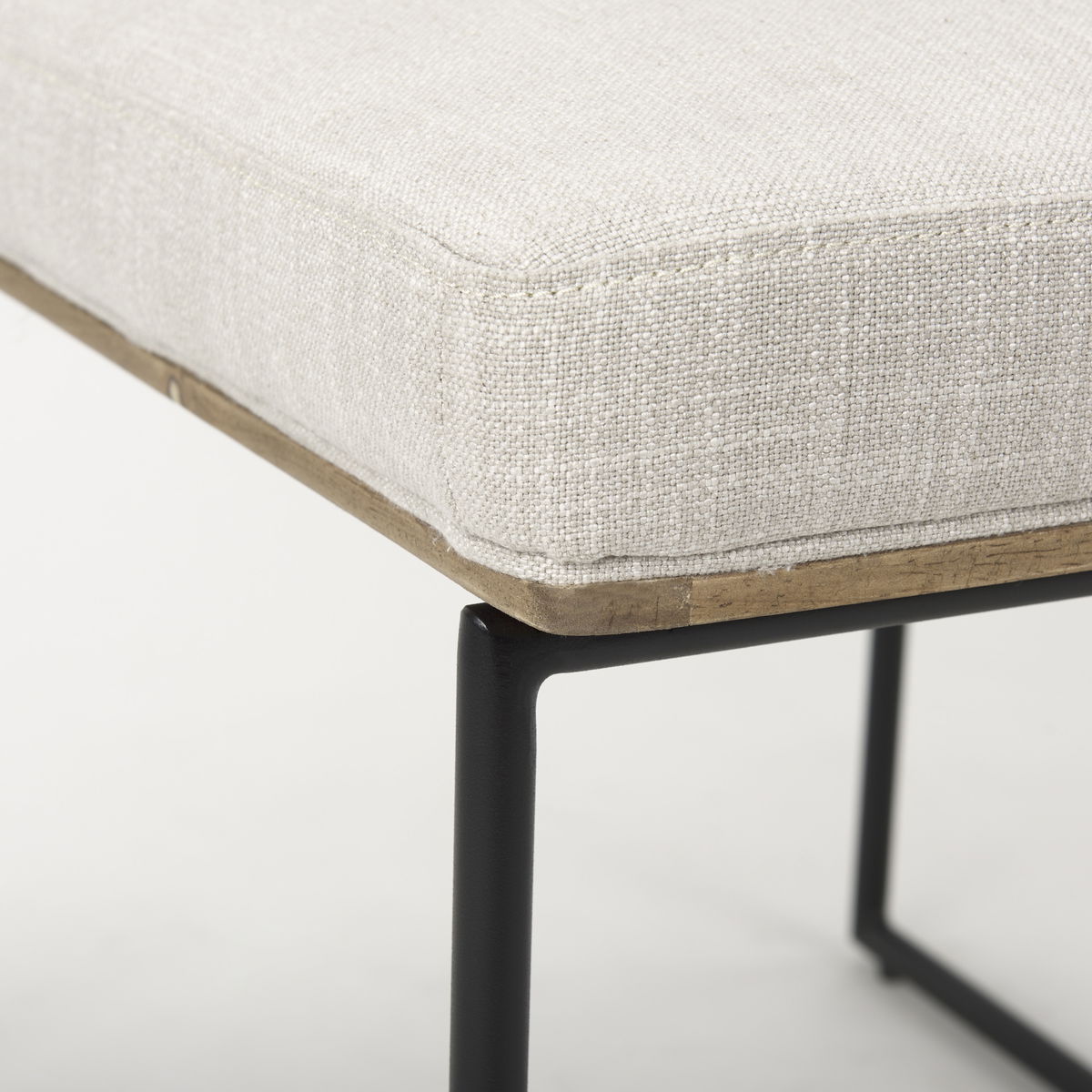 Stamford High-Back Dining Side Chair | Beige Linen with Black Metal, Dining Chair by Mercana, 19" length x 25" width x 35.25" height View 11