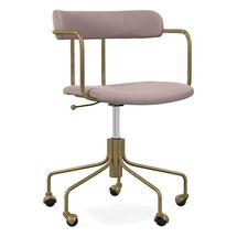 Online Designer Home/Small Office Lennox Blackened Brass Performance Velvet Mauve Office Chair