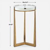 Midas Antique Gold Accent Table, Side & End Table by Uttermost, 13.5" width x 24.25" height x 13.5" depth thumbnail 3