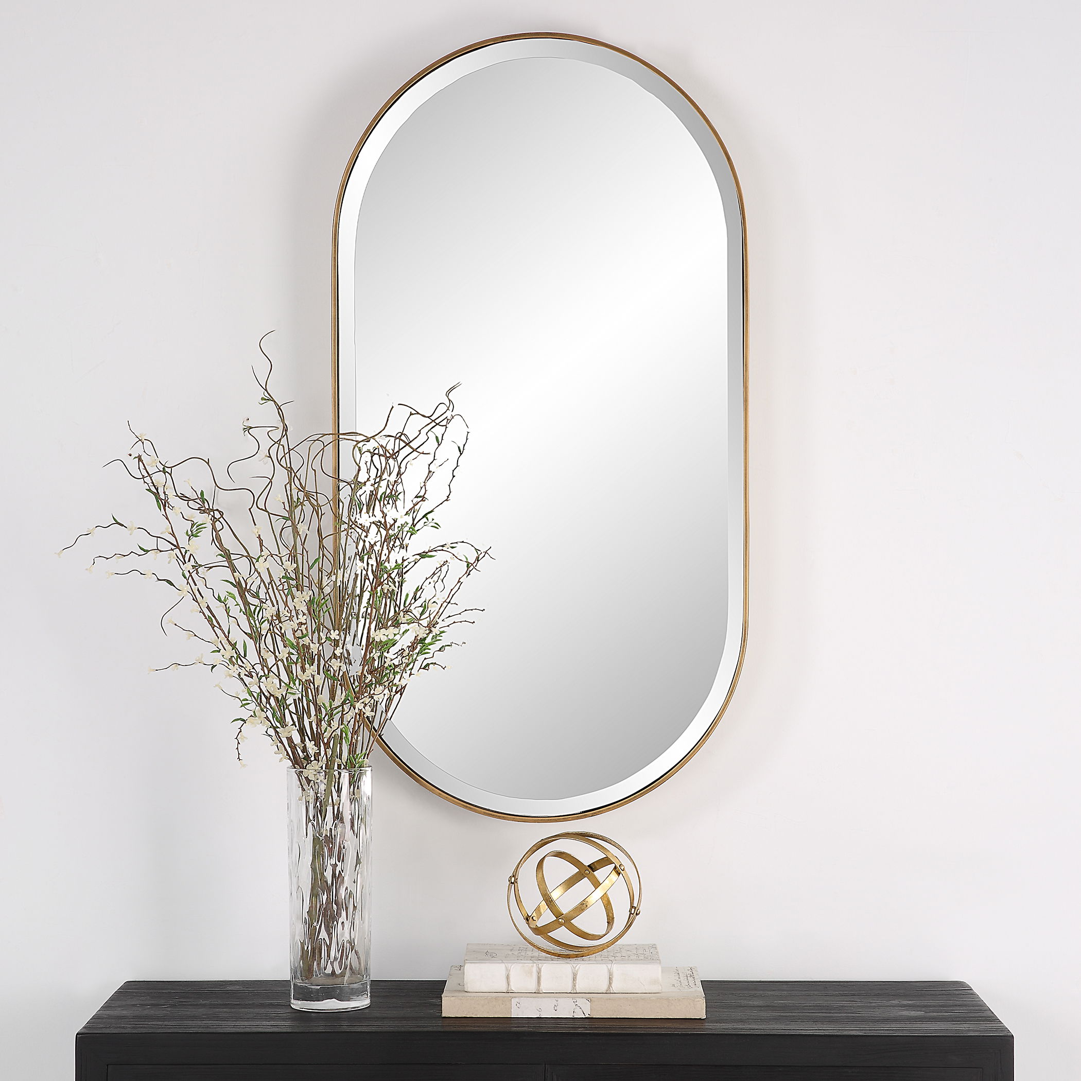 Lago Oval Gold Mirror, by Uttermost, 21.25" width x 40" height x 3" depth View 2