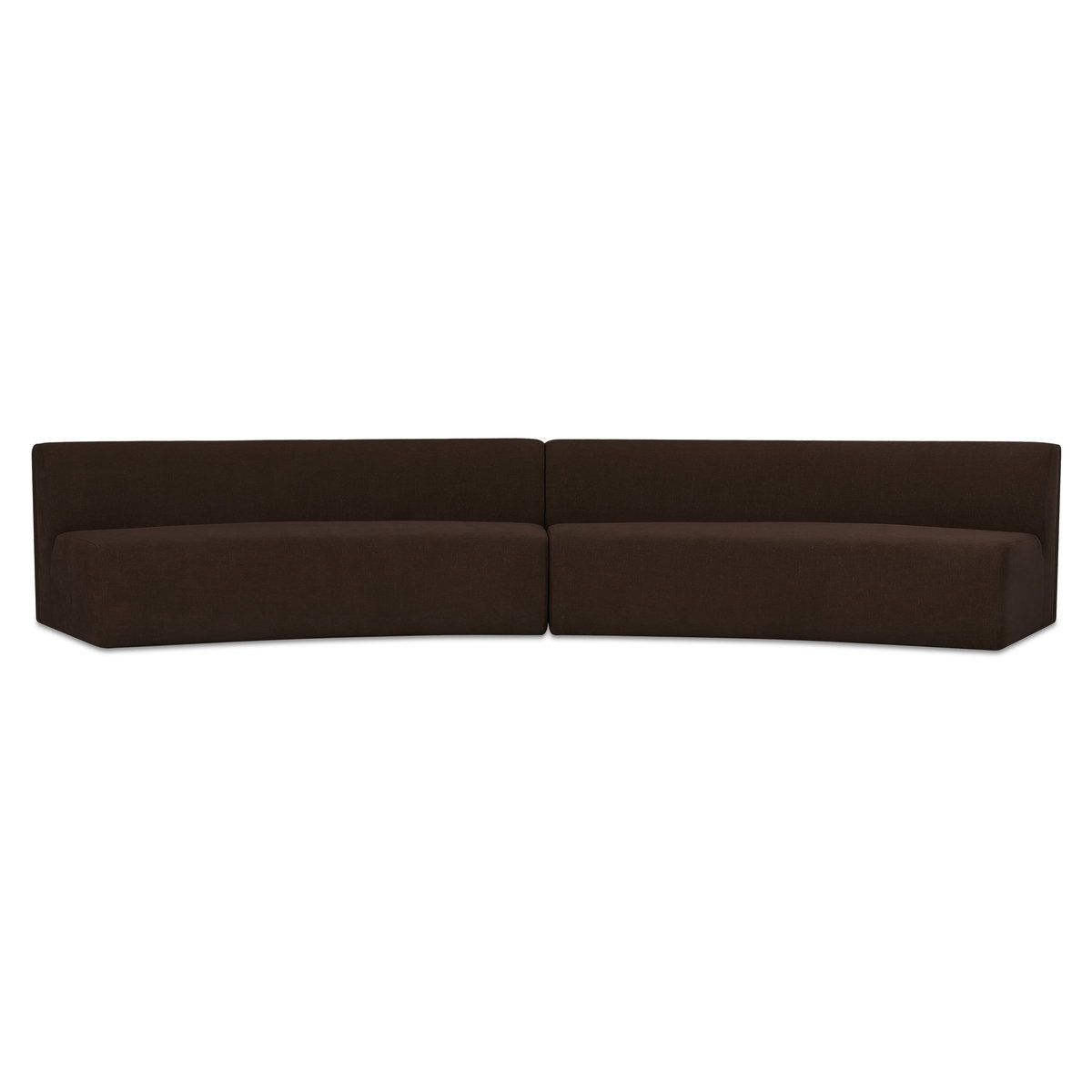 Naomi 2 Piece Concave Modular Sectional Dark Brown, Sectional Sofa by Moe's Home, 161.4" width x 28.3" height x 39" depth View 1