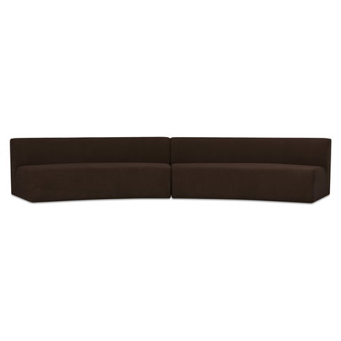 Naomi 2 Piece Concave Modular Sectional Dark Brown