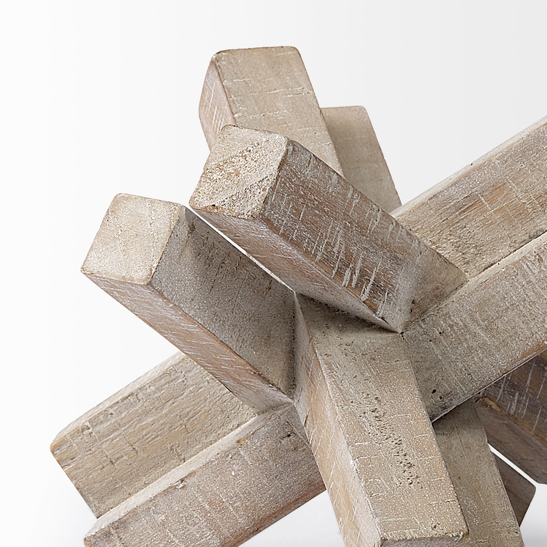 Vega II (Large) 7L x 7W Natural Wood Jack Object, Decorative Object by Mercana, 7.09" length x 7.09" width x 5.71" height View 7