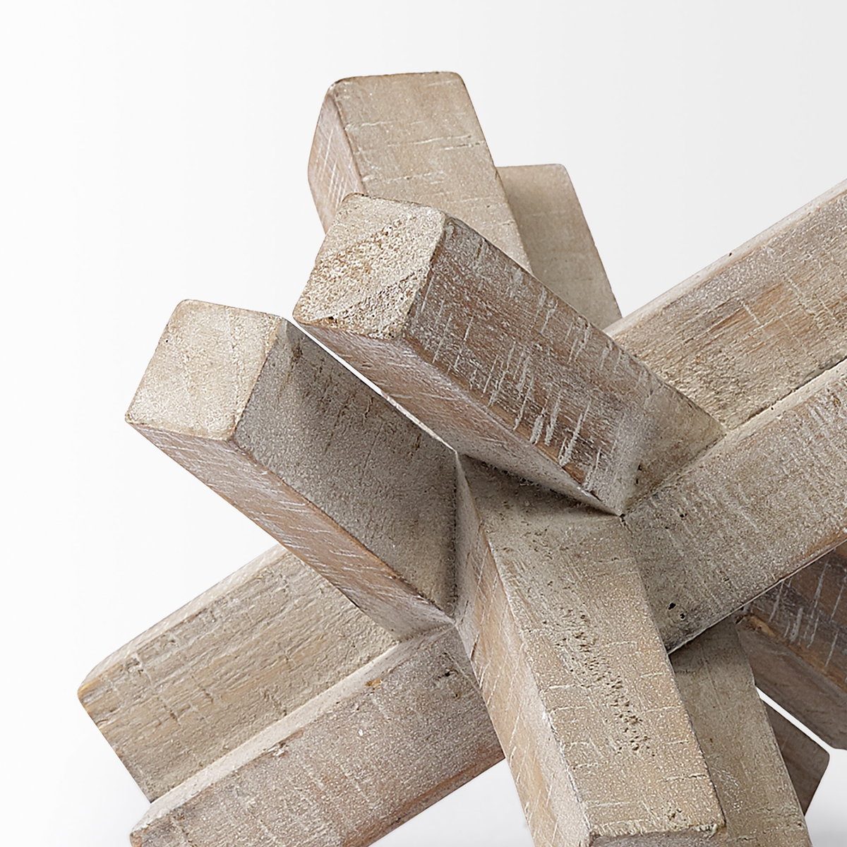 Vega II (Large) 7L x 7W Natural Wood Jack Object, Decorative Object by Mercana, 7.09" length x 7.09" width x 5.71" height View 7