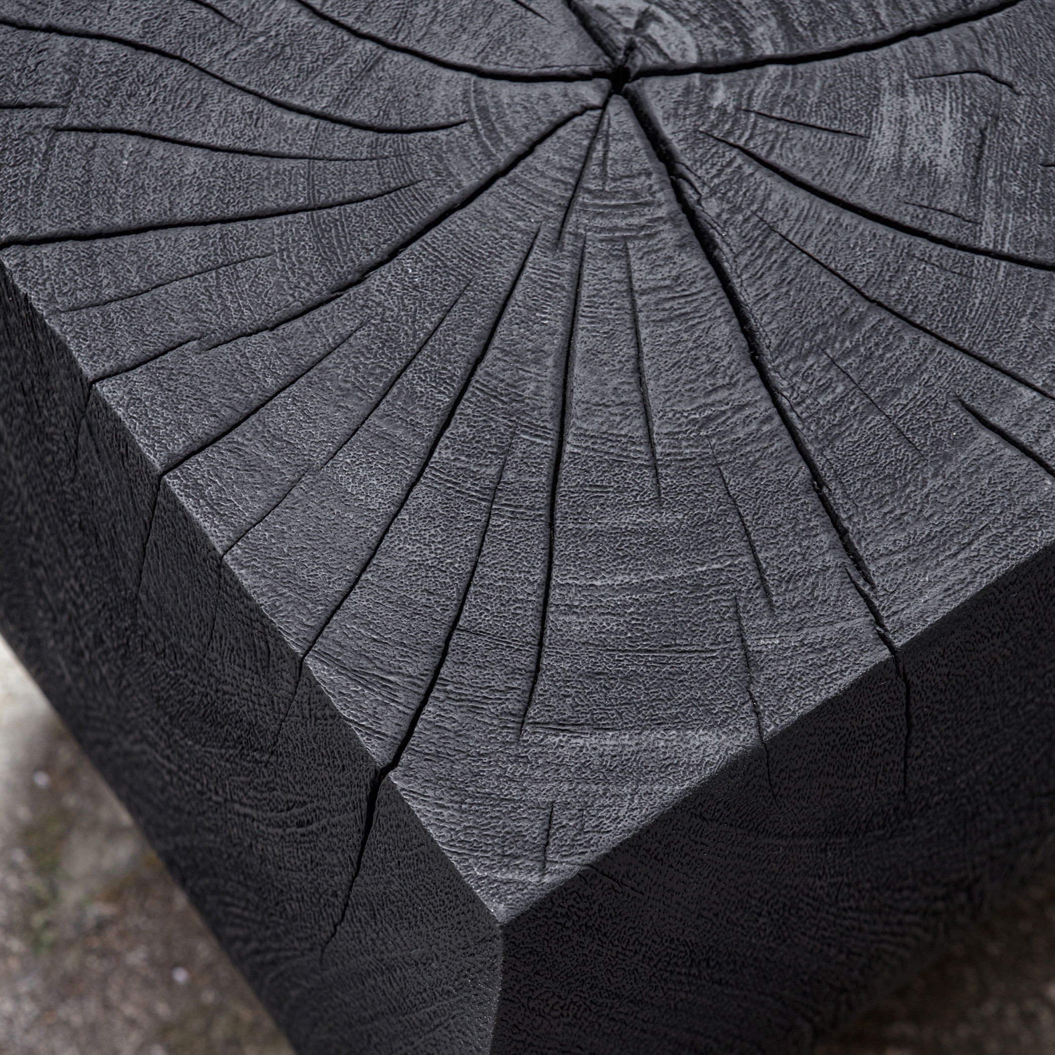 Grove Black Wooden Accent Stool large image 