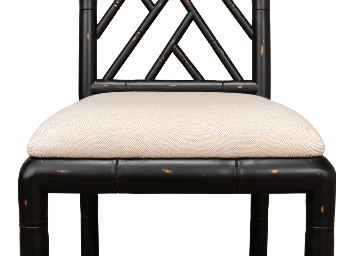 Brighton Bamboo Side Chair Black, by Sarreid, 1'10" length x 1'5" width x 3'3" height View 13