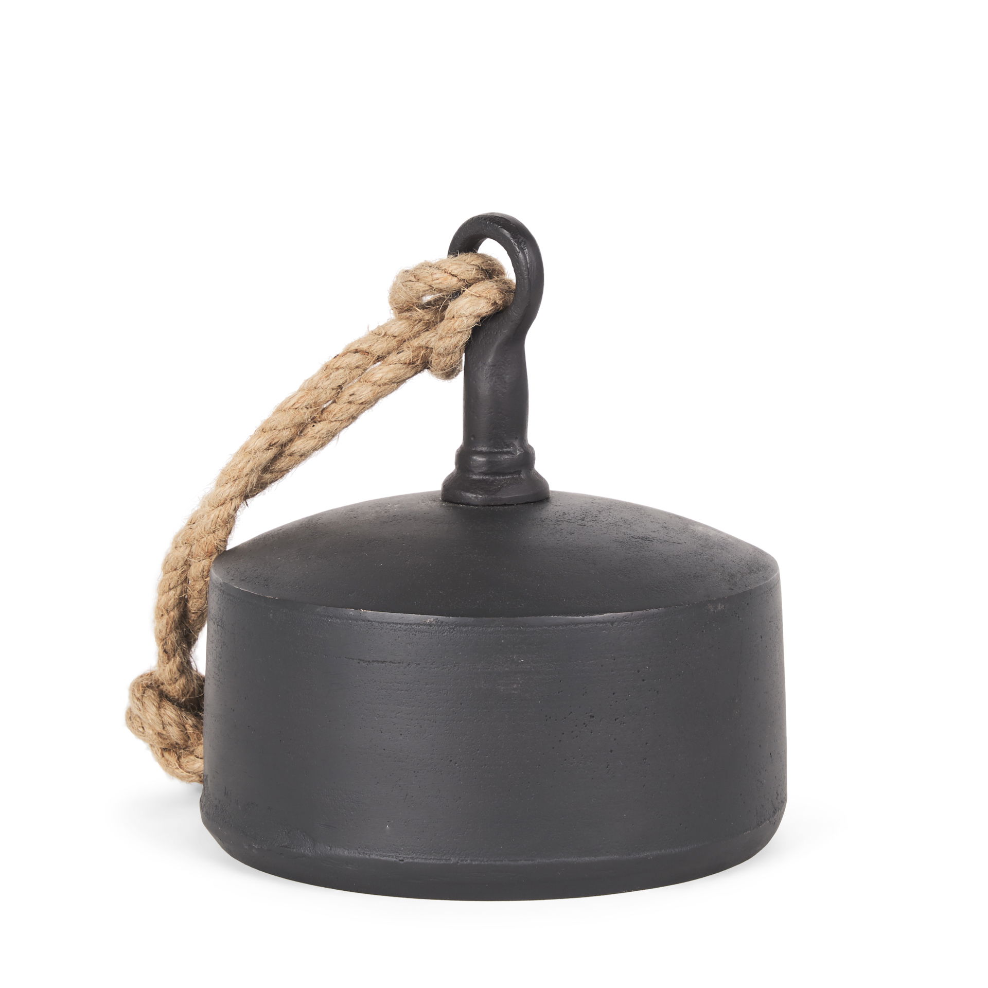 Quincy Large Matte Black Metal Decorative Bell Object large image 