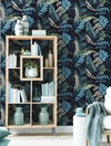 Tropical Toss Navy Wallpaper, by York Wall, 27' length x 2'3" width x 0.02" depth thumbnail 2