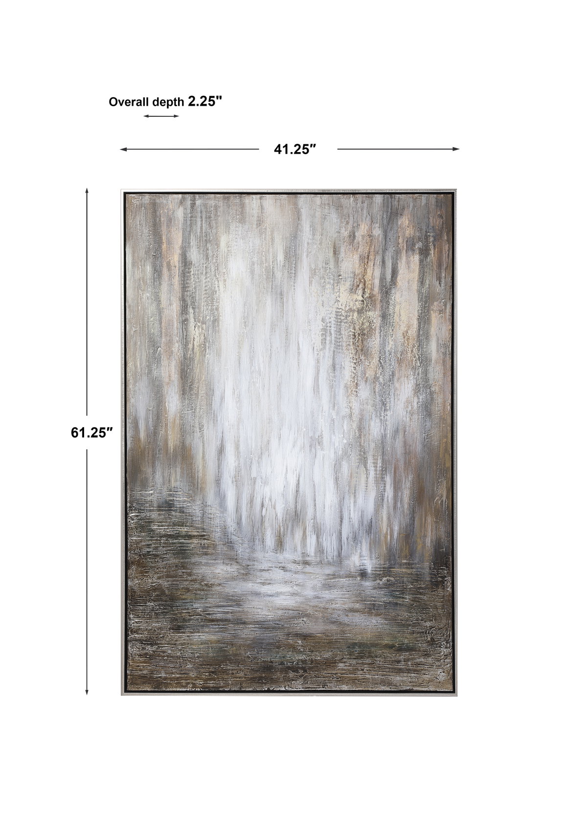 Desert Rain Hand Painted Abstract Art, by Uttermost, 41.25" width x 61.25" height x 2.25" depth View 3