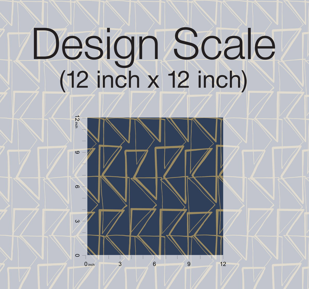 Love Triangles Blue & Gold Metallic Peel & Stick Wallpaper, by York Wall, 20' length x 1'8.5" width x 0.02" depth View 4