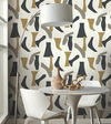 Modernist Black & Gold Peel & Stick Wallpaper, by York Wall, 20' length x 1'8.5" width x 0.02" depth thumbnail 3