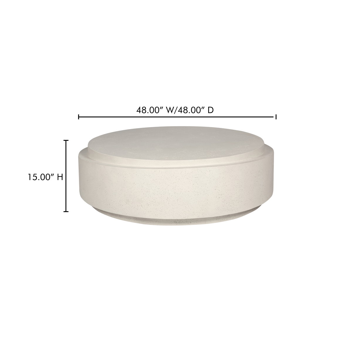 Cosmo Outdoor Coffee Table Off White, Outdoor Table by Moe's Home, 4' width x 1'3" height x 4' depth View 10
