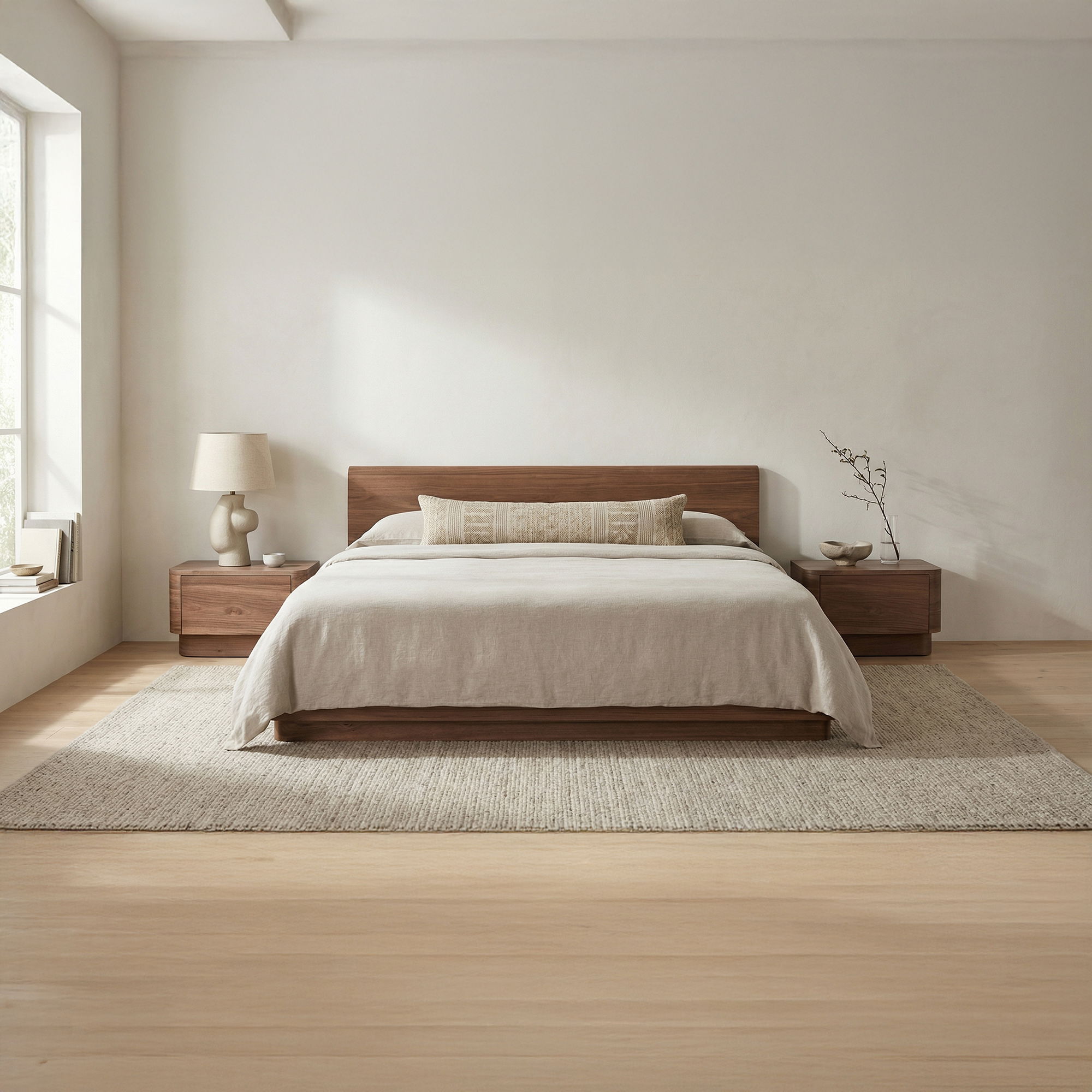 Round Off Small Nightstand Walnut, by Moe's Home, 20" width x 11" height x 15" depth View 10