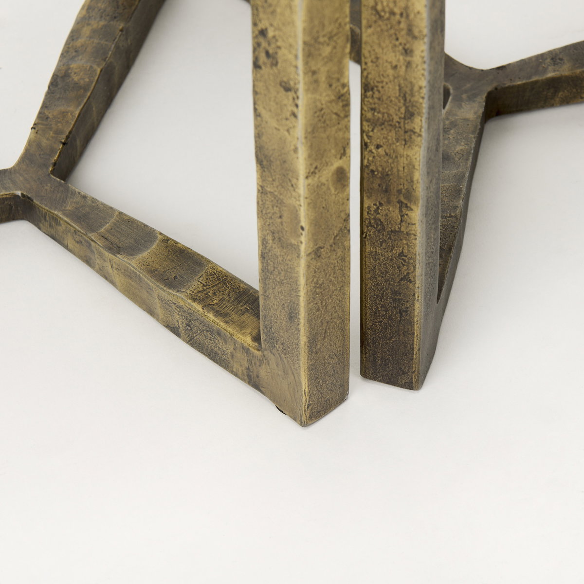 Atticus Marble and Antiqued Gold Metal Nesting Accent Tables (Set of 2), Side & End Table by Mercana, 13.25" length x 13.25" width x 24" height View 9