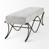 Ayla 55L x 17.6W x 18H Dark Gray Fabric Seat with Dark Nickel Metal Frame Bench thumbnail 5