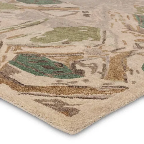 Zoe Bios By Jaipur Living Orto Botanica HNC02 Handmade Abstract Green and Taupe Area Rug (6
