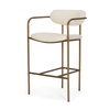 Parker Backless 36.5in Seat Counter Stool | Cream Fabric with Gold Metal, Counter & Bar Stool by Mercana, 21.25" length x 21.5" width x 36.5" height thumbnail 1