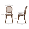 Rivalto Dining Chair Brown - Set Of Two, by Moe's Home, 17.7" width x 37" height x 16.5" depth thumbnail 8