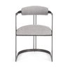 Hollyfield Curved Back Dining Arm Chair | Gray Fabric with Gray Iron, Dining Chair by Mercana, 20.47" length x 21.5" width x 29.53" height thumbnail 4