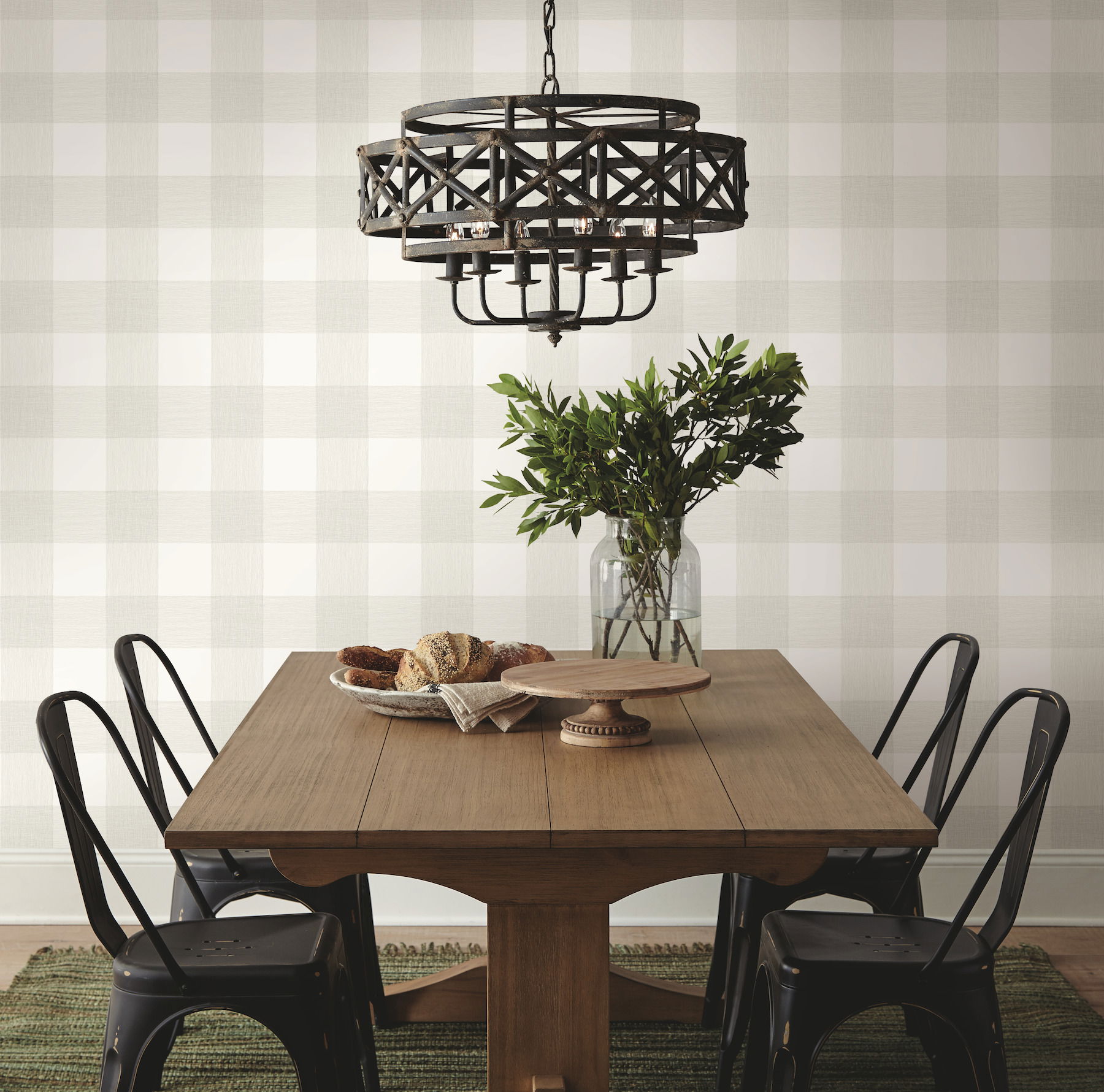 Magnolia Home Common Thread Green Peel & Stick Wallpaper large image 