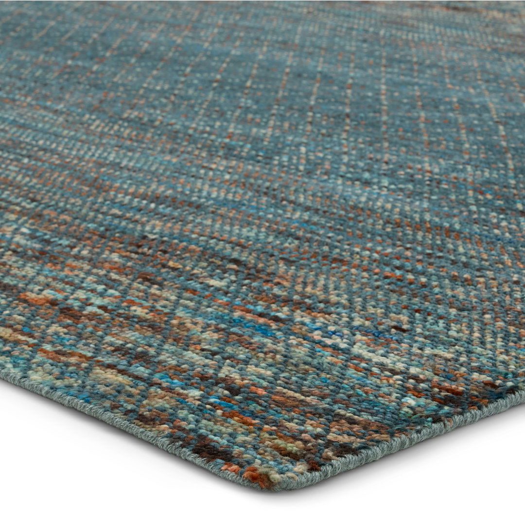 Jaipur Living Aissa HRM01 Handknotted Solid Blue and Multicolor Area Rug (9'x12') large image 