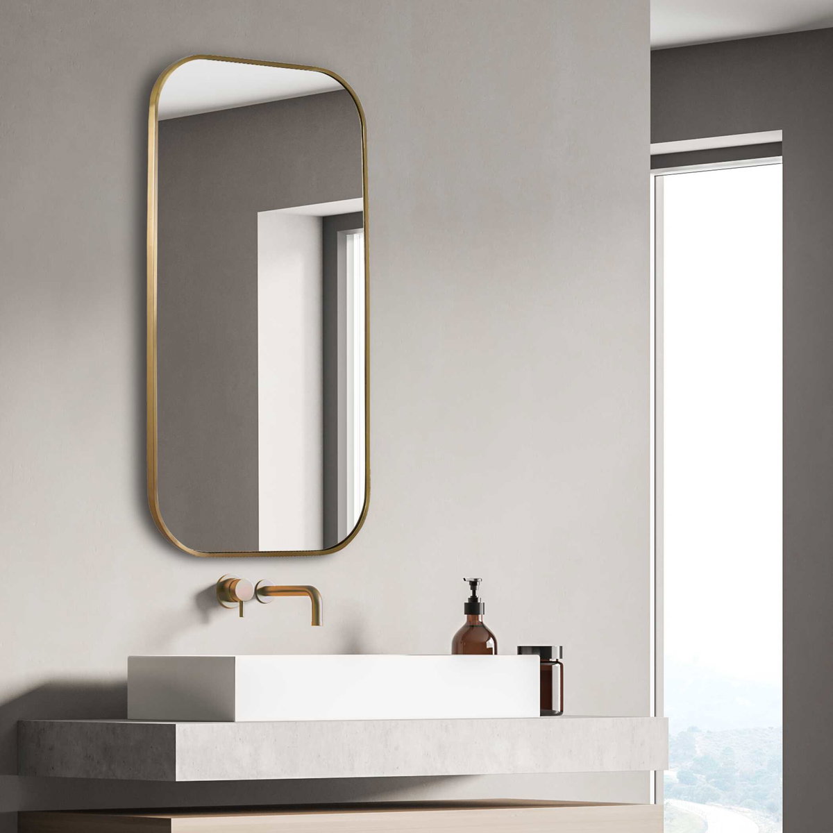 Taft Plated Brass Mirror, by Uttermost, 21" width x 41" height x 0.75" depth View 2