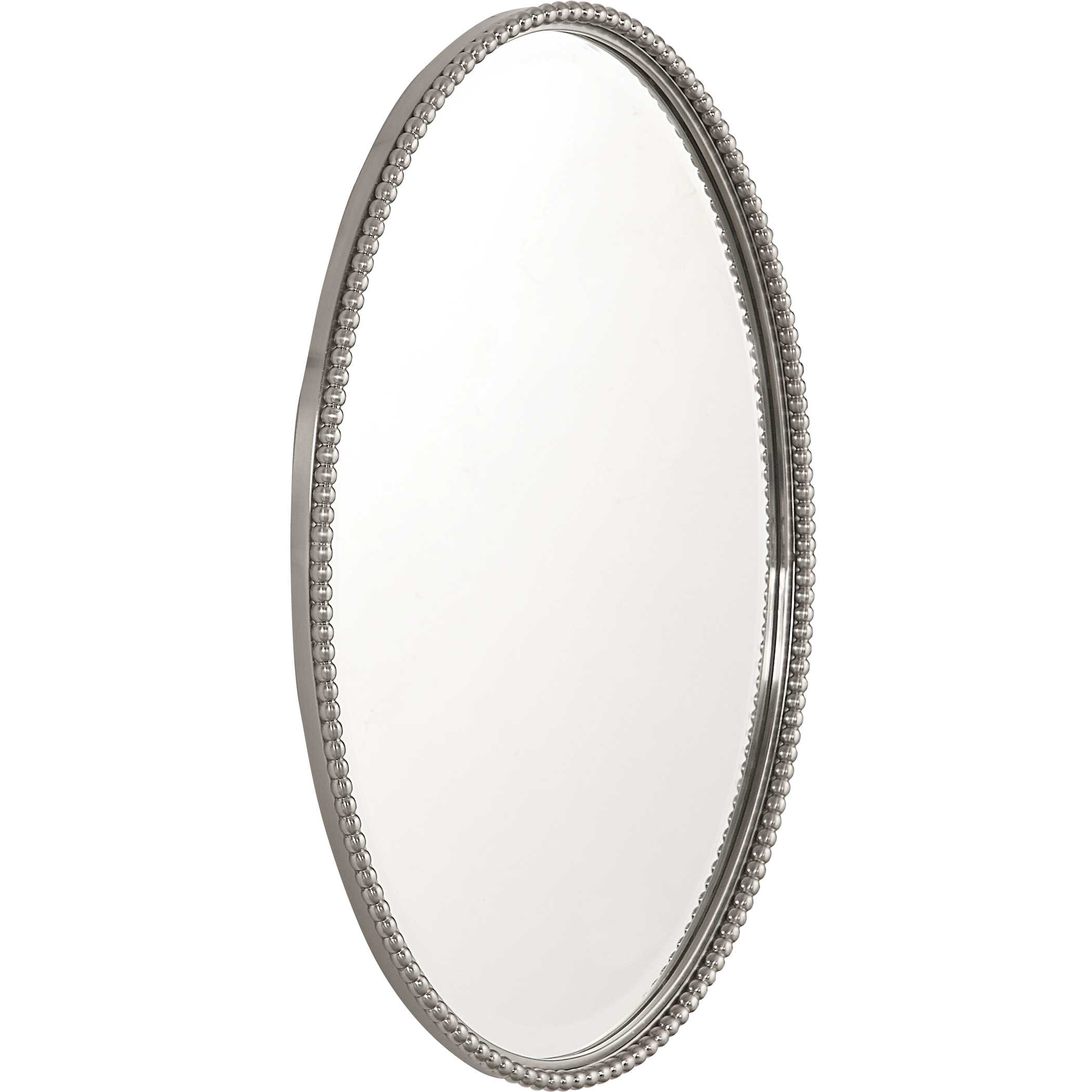 Sherise Brushed Nickel Oval Mirror large image 