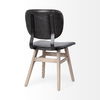 Haden I Black Faux-Leather Wrap Brown Solid Wood and Iron Base Dining Chair thumbnail 4