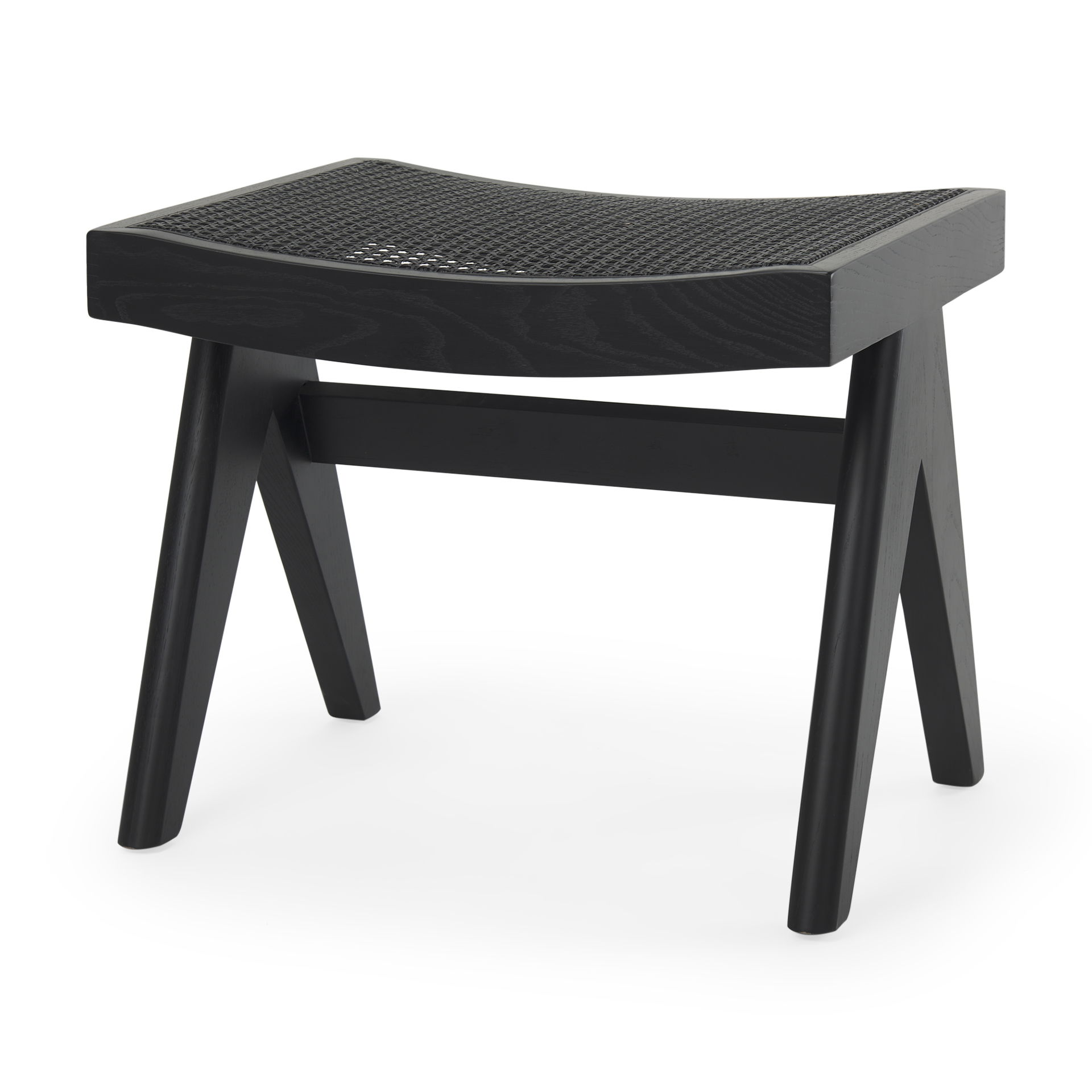 Arvin  Black Wooden Stool large image 