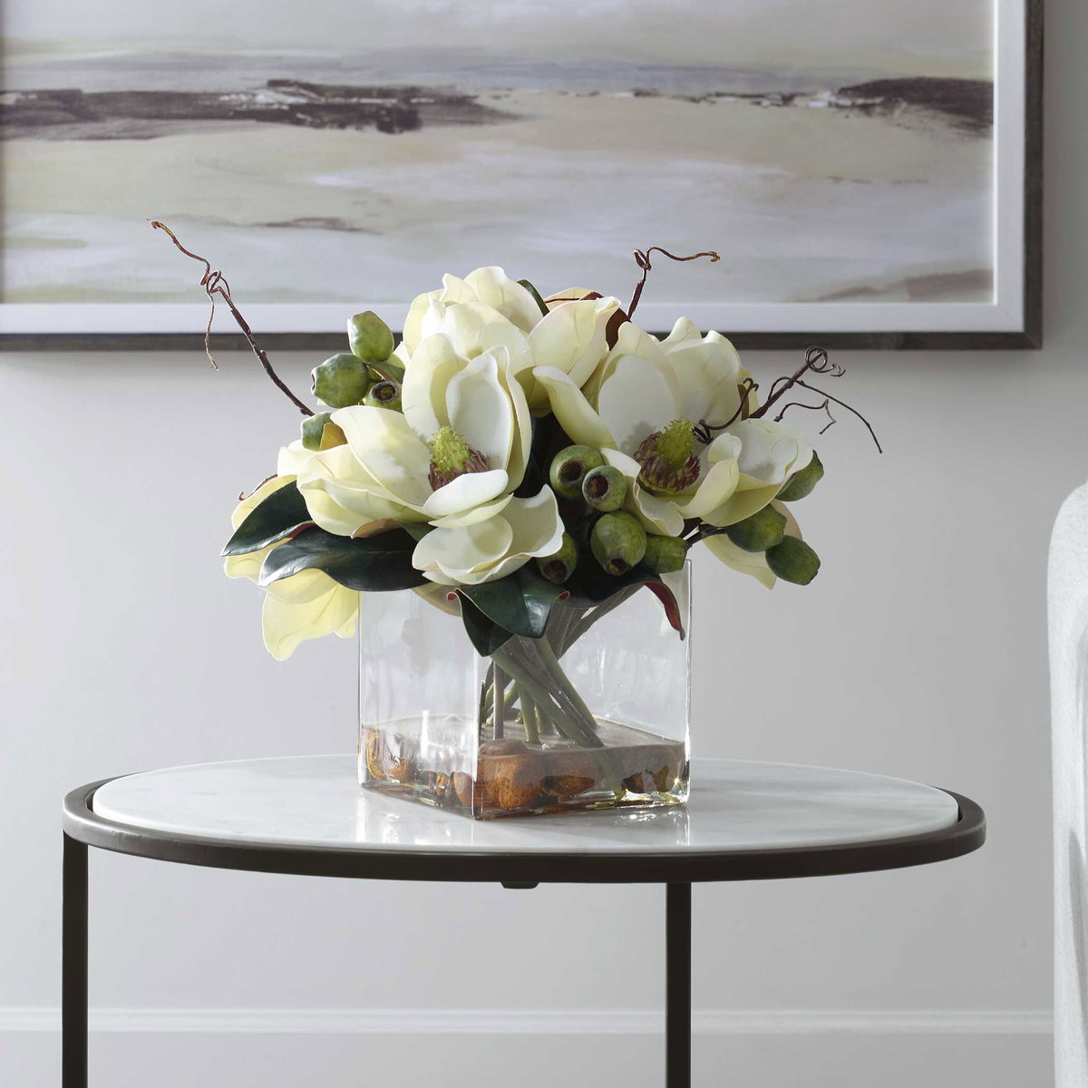 Dobbins Magnolia Bouquet, Artificial Plants & Flower by Uttermost, 15.75" width x 15.75" height x 13.5" depth View 8