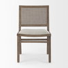 Wynn Cane Back Dining Side Chair | Fabric with Brown Wood, Dining Chair by Mercana, 20.47" length x 24.61" width x 34.06" height thumbnail 5