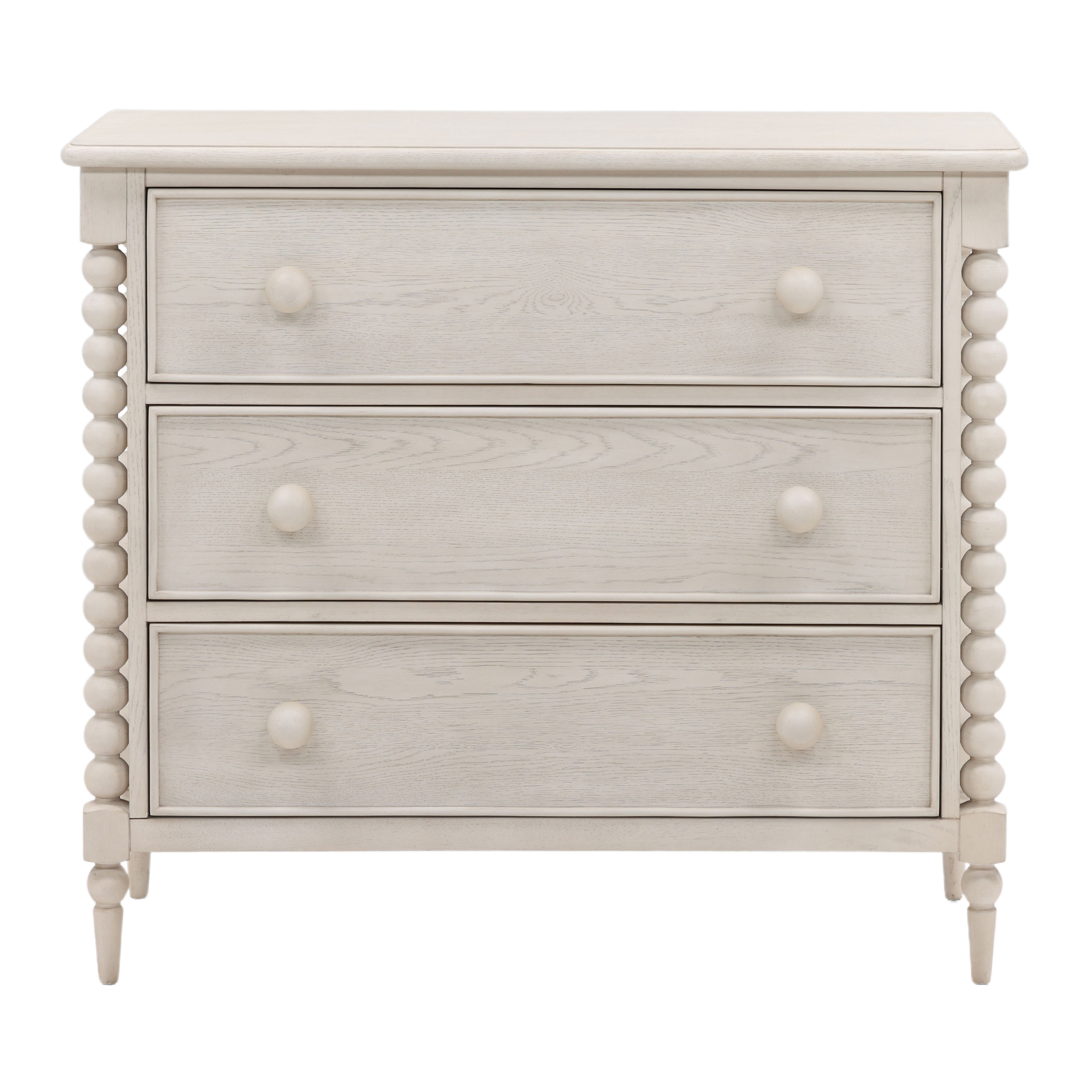 Marcellina Dresser Whitewash, by Dovetail, 40.1" width x 36" height x 17.75" depth View 2