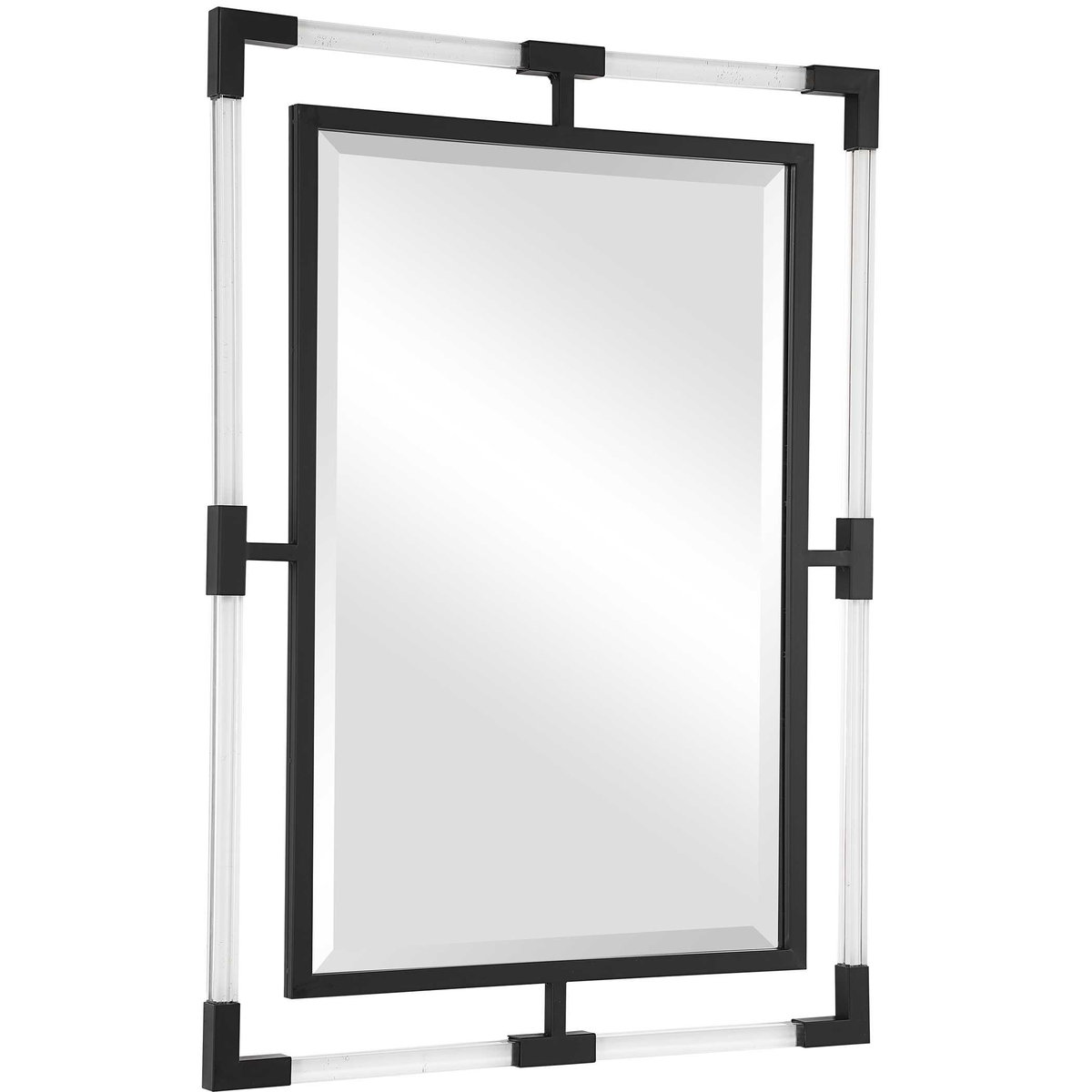 Balkan Black Iron Mirror, by Uttermost, 27.5" width x 37.5" height x 1.12" depth View 4