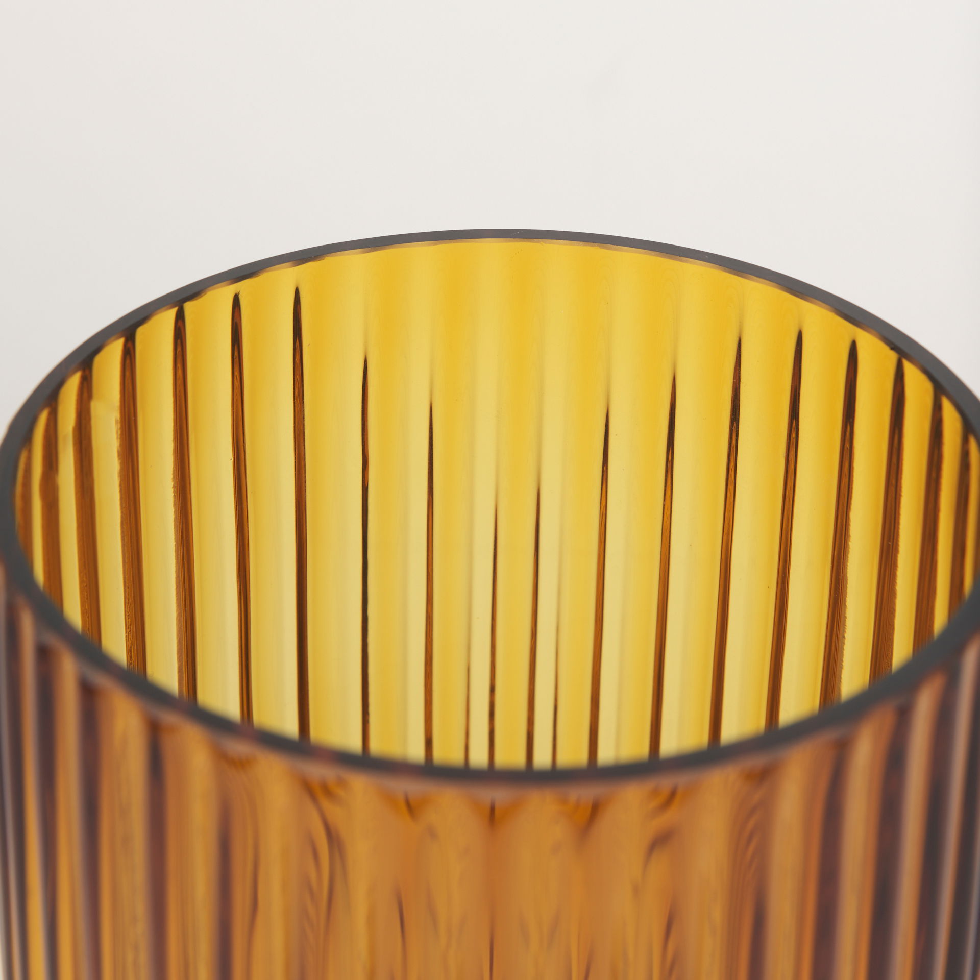 Dawn Short Amber Glass Vase large image 
