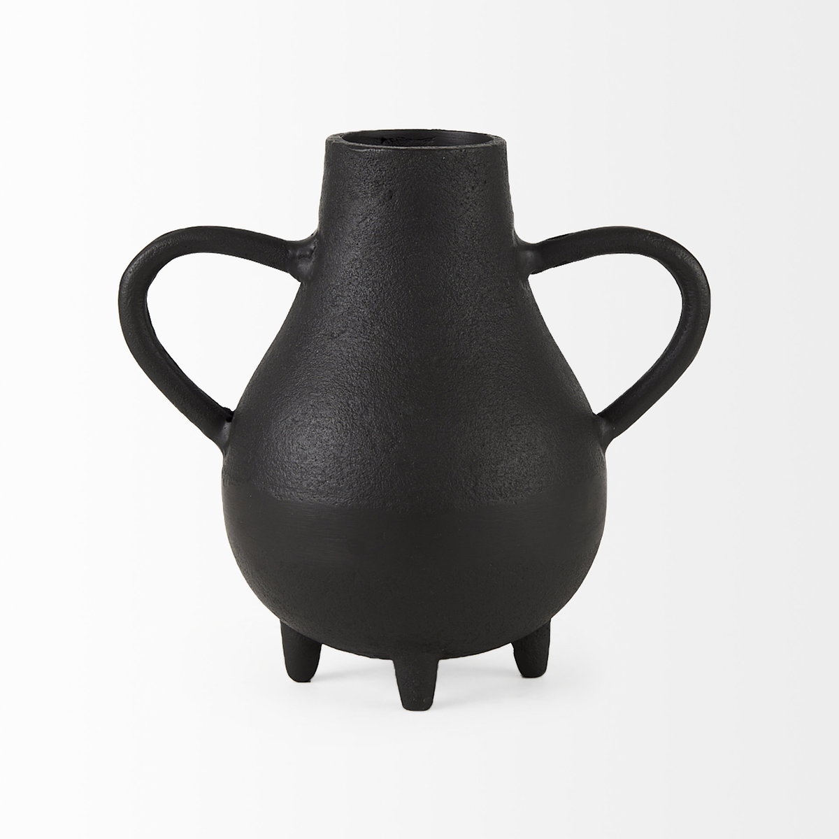 Cyrus Black Two handled Vase Decorative Object, by Mercana, 8.66" length x 4.72" width x 8.27" height View 6