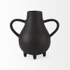Cyrus Black Two handled Vase Decorative Object, by Mercana, 8.66" length x 4.72" width x 8.27" height thumbnail 6