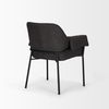 Brently Dining Chair with Gray Fabric & Matte Black Metal Legs, by Mercana, 24.5" length x 29.5" width x 32.5" height thumbnail 8