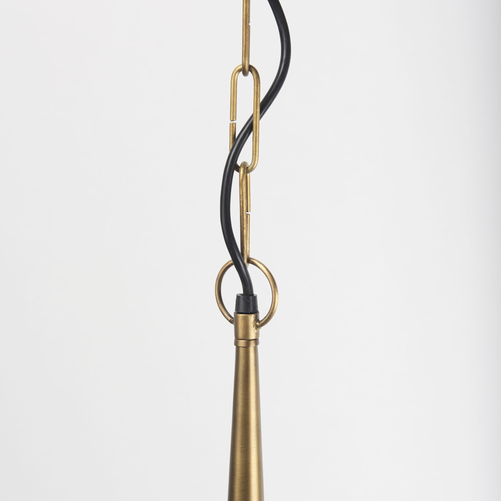 Willson  Black Iron with Antique Brass Dome Pendant Light large image 