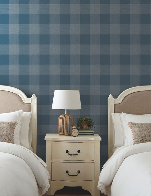 Common Thread Navy & White Wallpaper