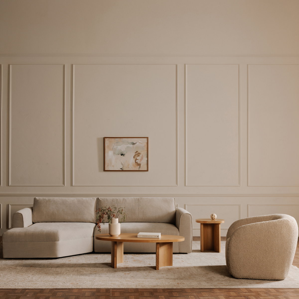 Madrid Right Sectional Cool Beige, Sectional Sofa by Moe's Home, 112" width x 33.5" height x 65" depth View 9
