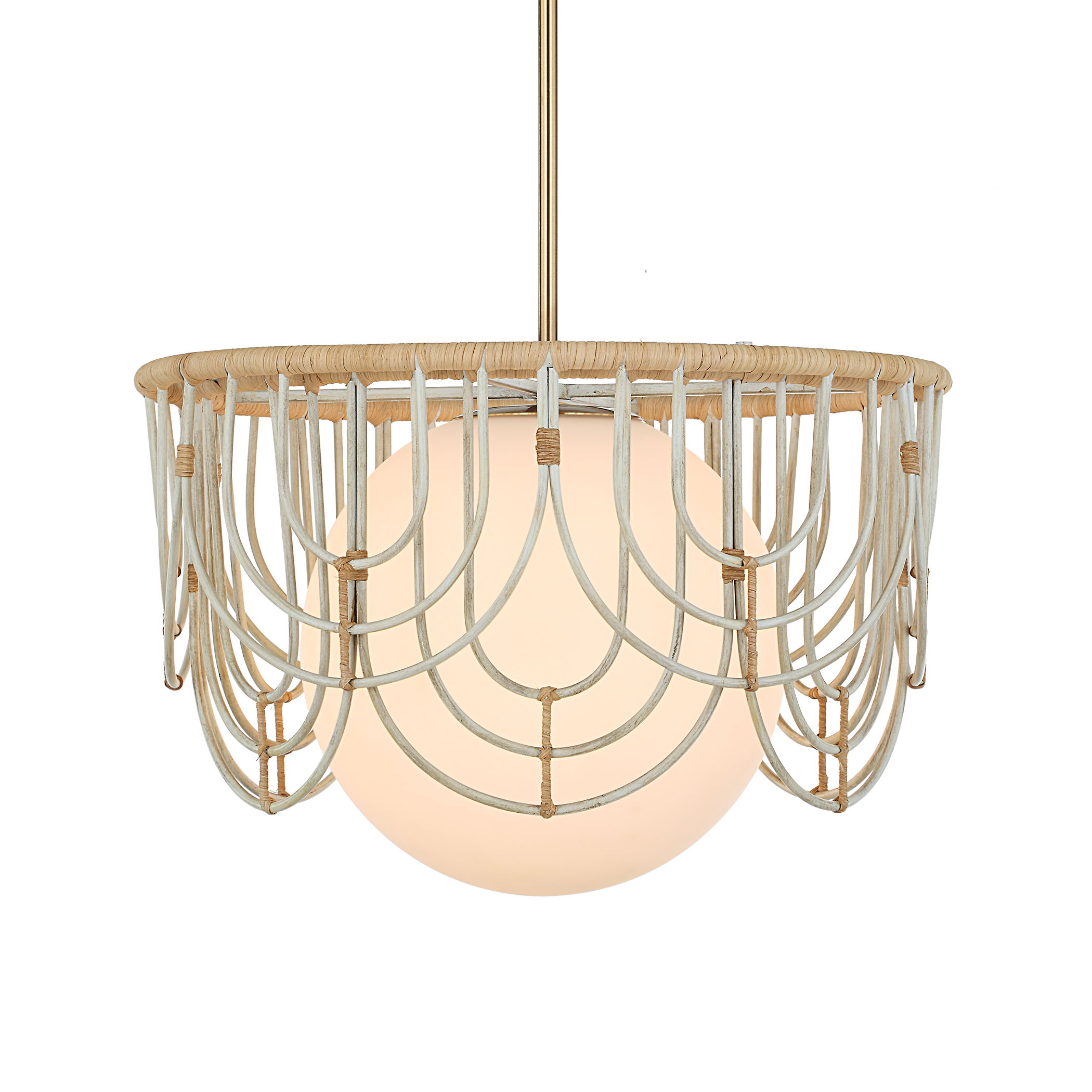 Arches 1 Light Rattan Pendant large image 