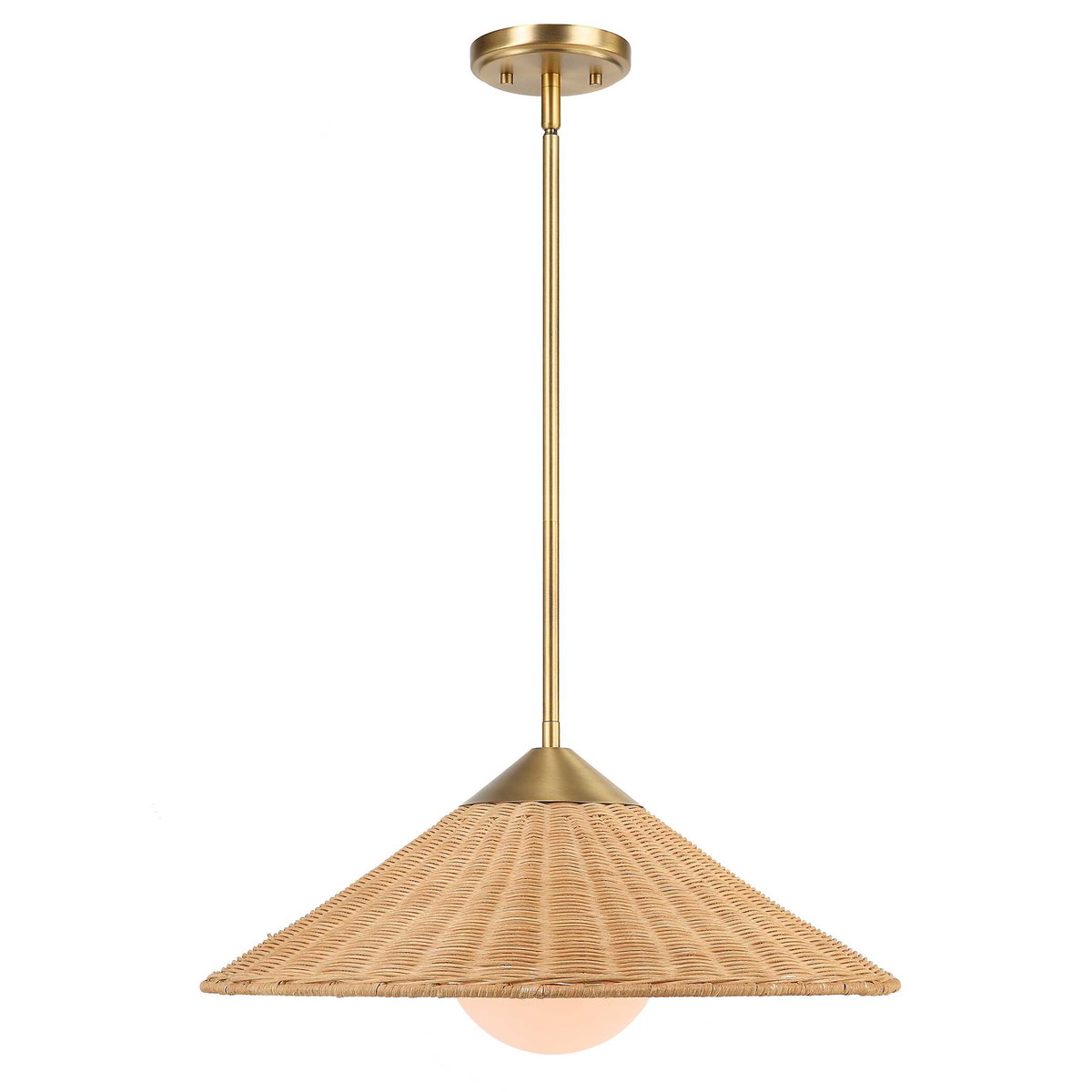 Phuvinh 1 Light Rattan Shade Pendant, by Uttermost, 1'8" width x 9.5" height x 1'8" diameter x 1'8" depth View 4