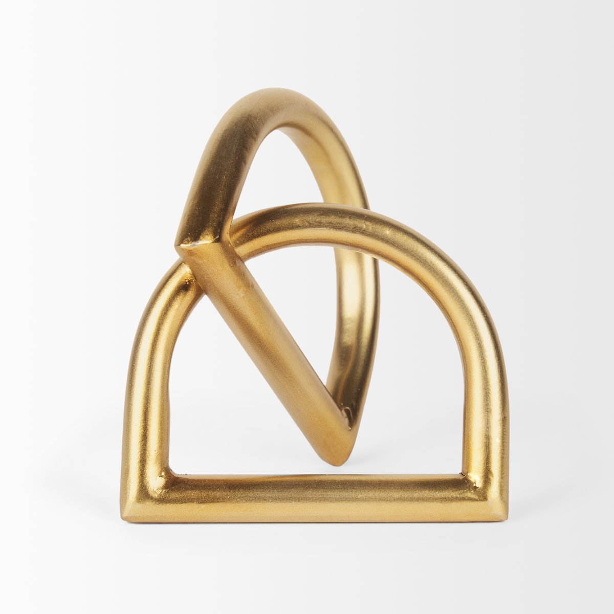 Locke Small Matte Gold Metal Decorative Object, by Mercana, 5.12" length x 4.72" width x 5.31" height View 3
