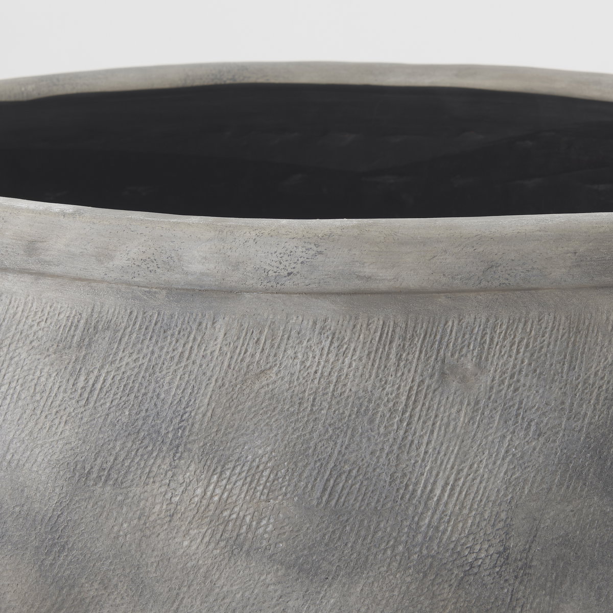 Zuma  Light Gray Ceramic Floor Vase, by Mercana, 27.17" length x 18.11" width x 24.41" height View 6