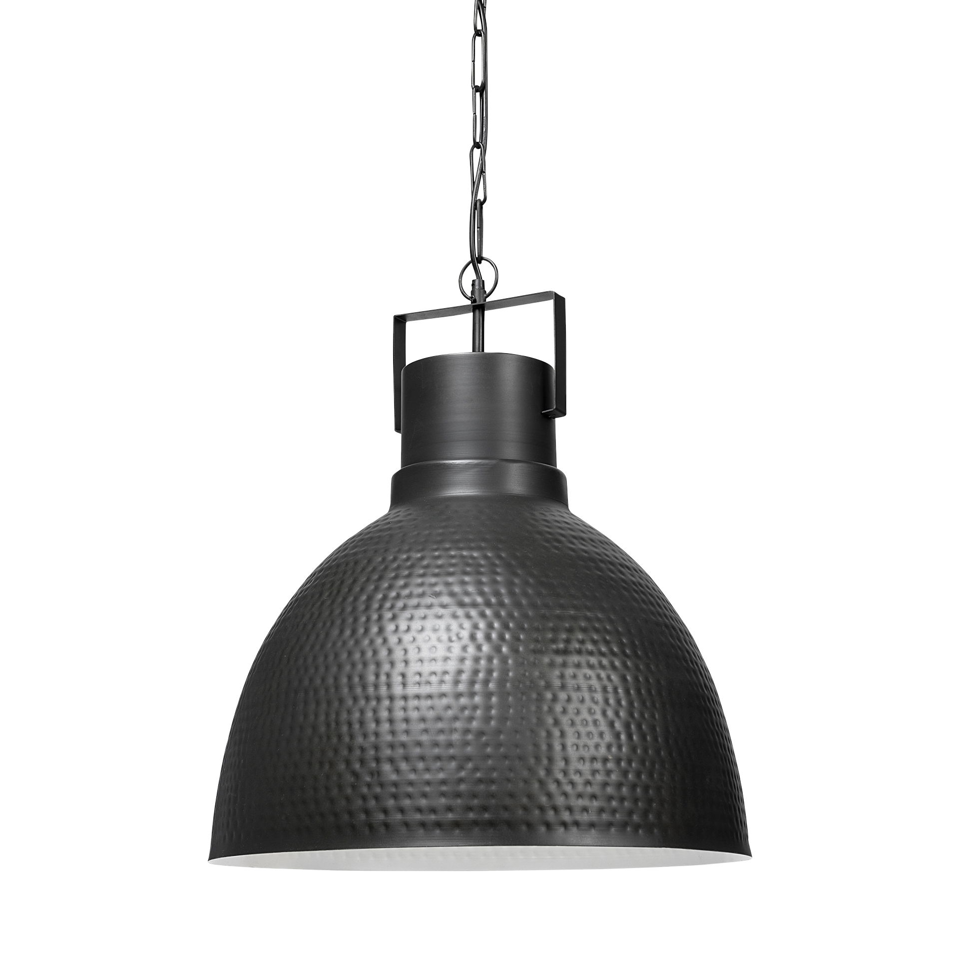 Minerva 19x22 Metallic Gray Hammered Detail Pendant Light, by Mercana, 19" length x 19" width x 22" height View 1